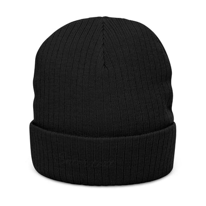 Embroidered Ribbed Knit Beanie