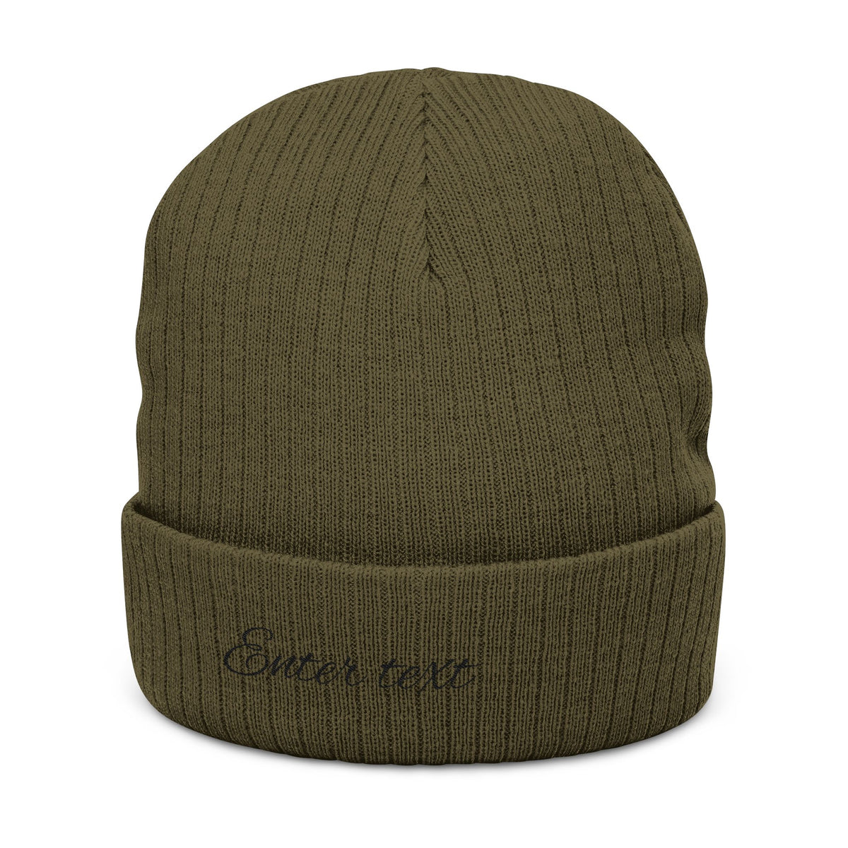Embroidered Ribbed Knit Beanie