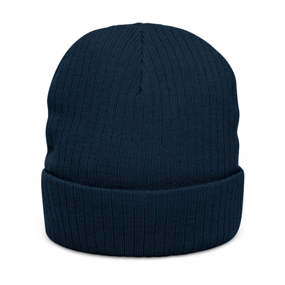Embroidered Ribbed Knit Beanie