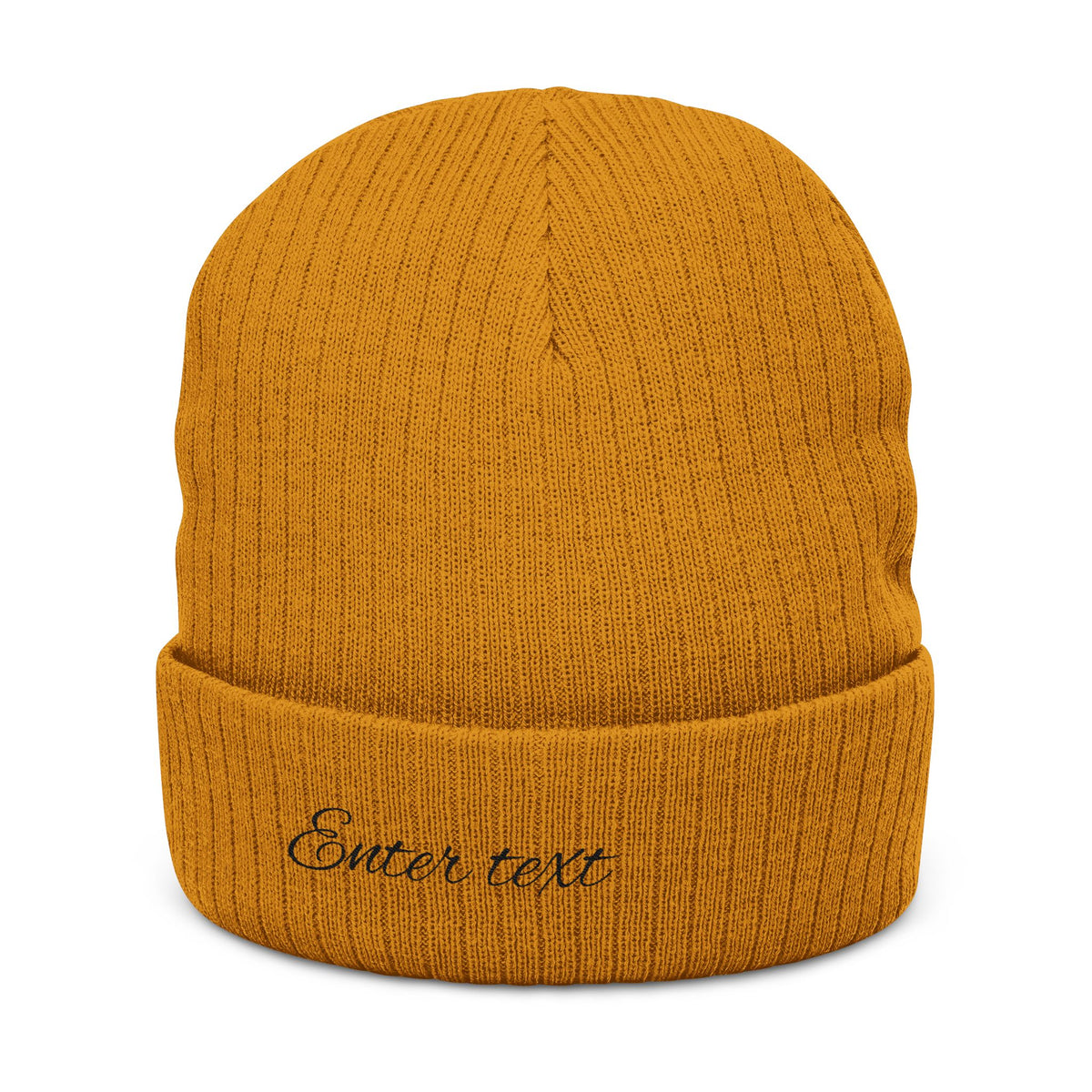 Embroidered Ribbed Knit Beanie