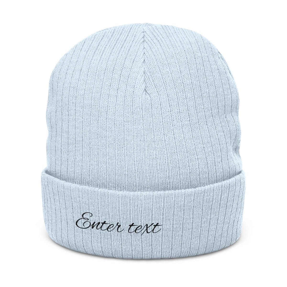 Embroidered Ribbed Knit Beanie