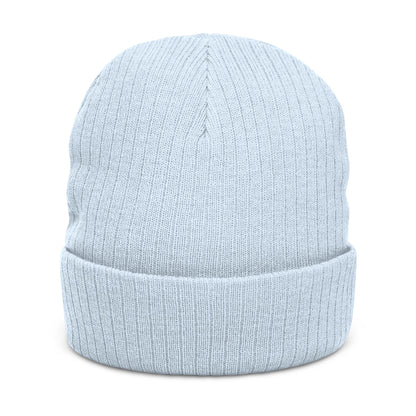 Embroidered Ribbed Knit Beanie